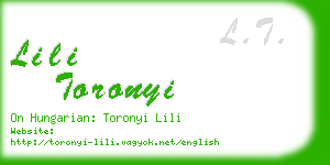 lili toronyi business card